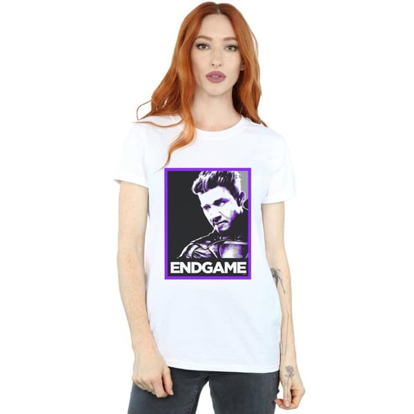 Marvel Womens/Ladies Avengers Endgame Hawkeye Poster Cotton Boyfriend T-Shirt