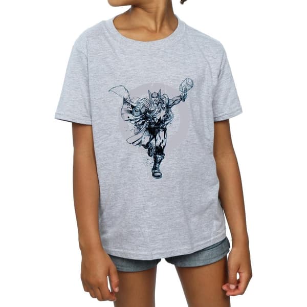Marvel Girls Thor Circle Cotton T-Shirt
