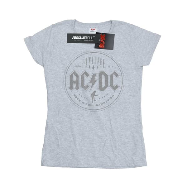 AC/DC Womens/Ladies Rock N Roll Damnation Black Cotton T-Shirt