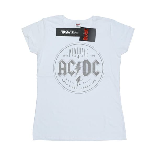 AC/DC Womens/Ladies Rock N Roll Damnation Black Cotton T-Shirt