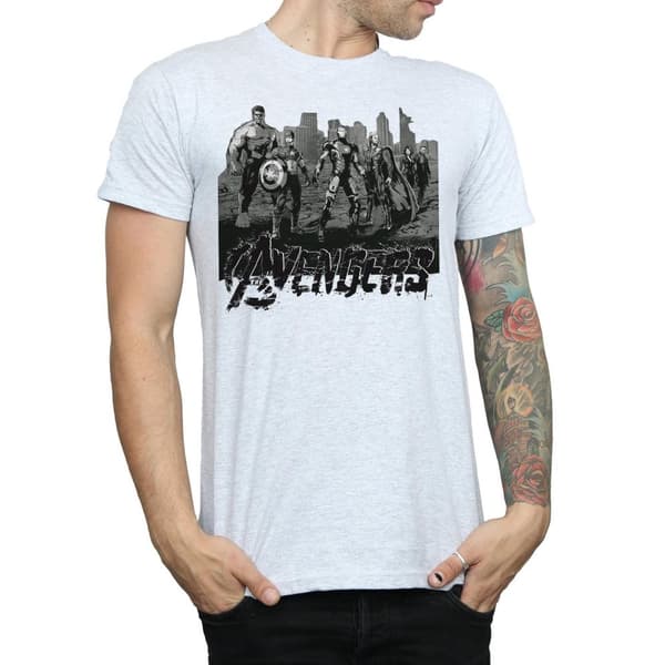Marvel Mens Avengers Mono Team Art T-Shirt