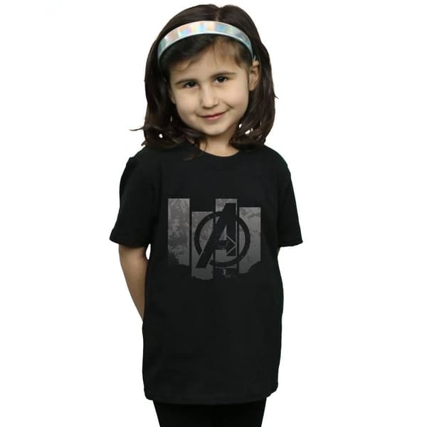Marvel Girls Avengers Endgame Panel Logo Cotton T-Shirt