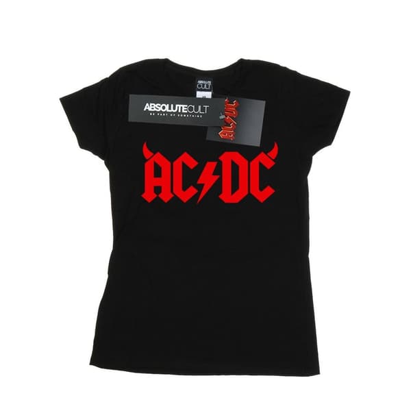 AC/DC Womens/Ladies Horns Logo Cotton T-Shirt