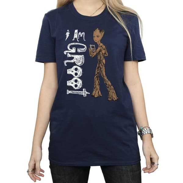 Marvel Dam/Tjej Avengers Infinity War I Am Teenage Groot Bomull Boyfriend T-shirt
