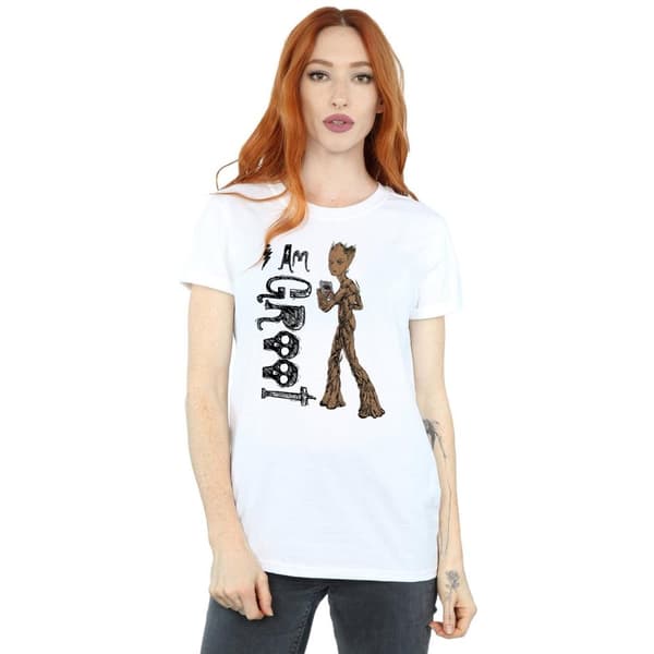 Marvel Dam/Tjej Avengers Infinity War I Am Teenage Groot Bomull Boyfriend T-shirt