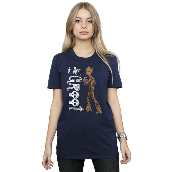 Marvel Dam/Tjej Avengers Infinity War I Am Teenage Groot Bomull Boyfriend T-shirt