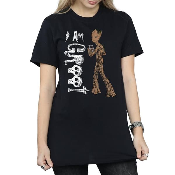 Marvel Dam/Tjej Avengers Infinity War I Am Teenage Groot Bomull Boyfriend T-shirt