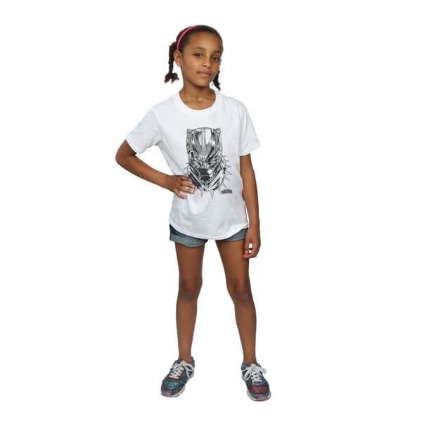 Marvel Black Panther Spray Headshot T-shirt i bomull för flickor