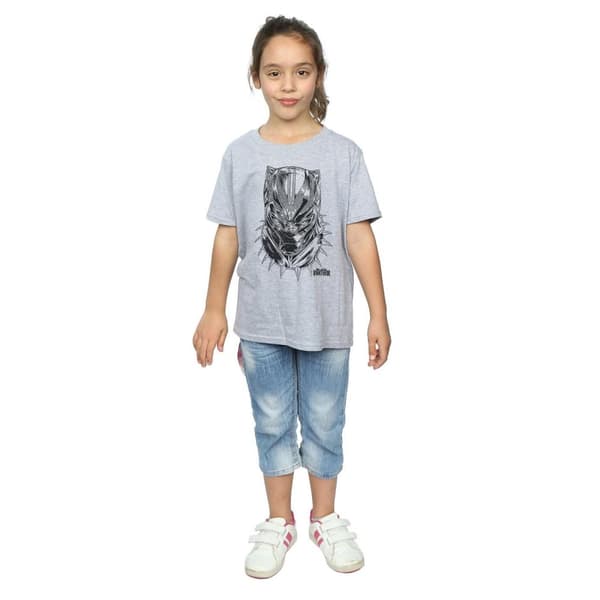 Marvel Black Panther Spray Headshot T-shirt i bomull för flickor