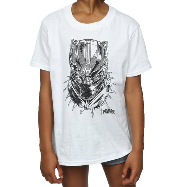 Marvel Black Panther Spray Headshot T-shirt i bomull för flickor