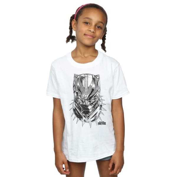 Marvel Black Panther Spray Headshot T-shirt i bomull för flickor