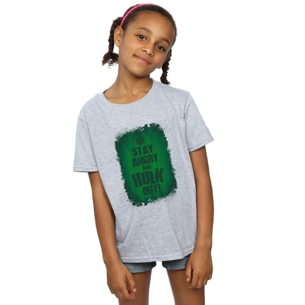 Marvel T-shirt i bomull för flickor - Hulken Stay Angry