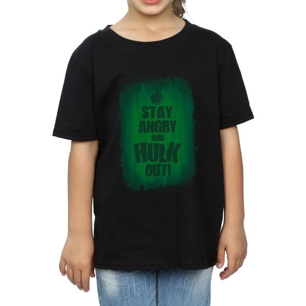Marvel T-shirt i bomull för flickor - Hulken Stay Angry