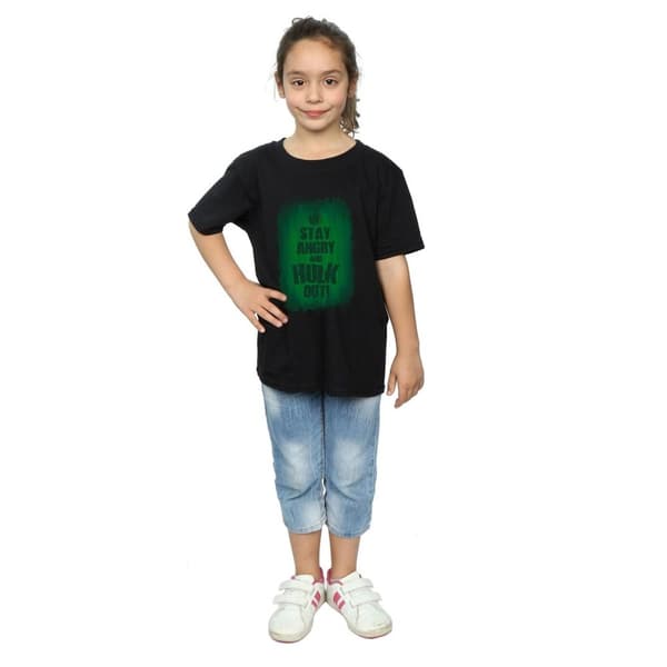 Marvel T-shirt i bomull för flickor - Hulken Stay Angry