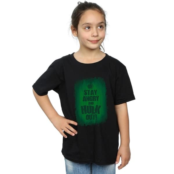 Marvel T-shirt i bomull för flickor - Hulken Stay Angry