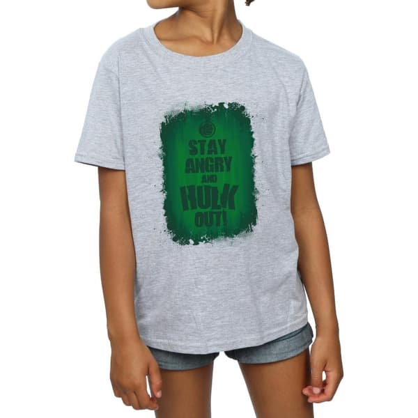 Marvel T-shirt i bomull för flickor - Hulken Stay Angry