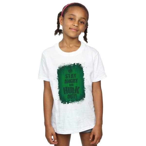 Marvel T-shirt i bomull för flickor - Hulken Stay Angry