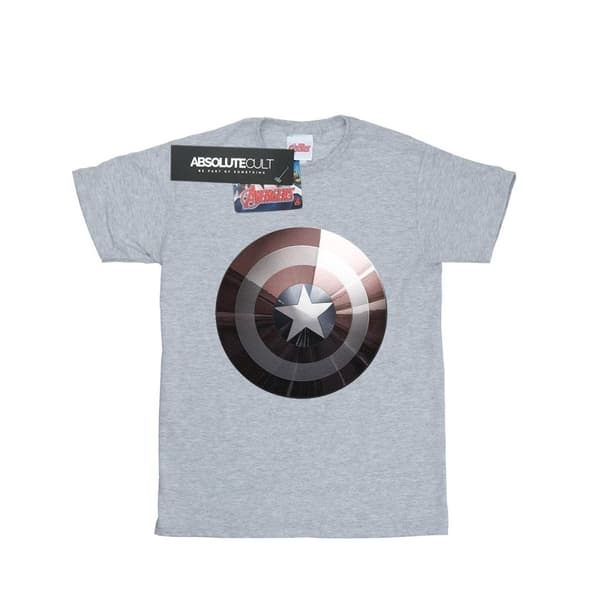 Marvel Girls Captain America Shield Shiny Cotton T-Shirt