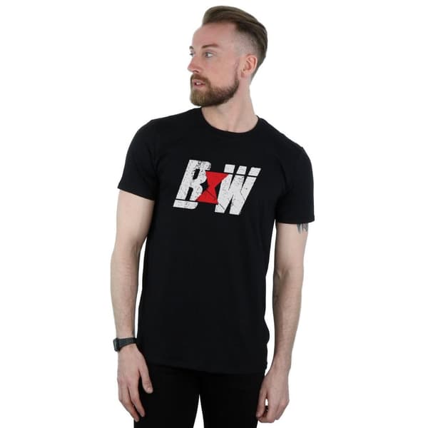 Marvel Mens Black Widow Movie Initial Logo T-Shirt
