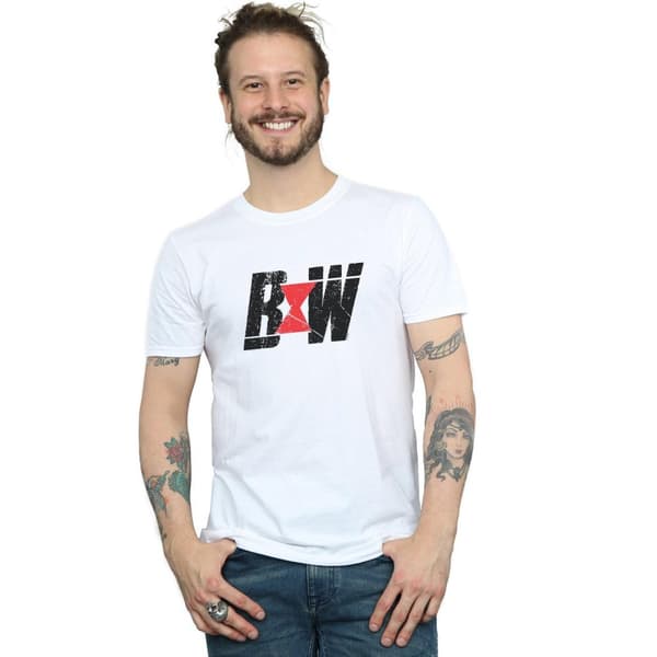 Marvel Mens Black Widow Movie Initial Logo T-Shirt