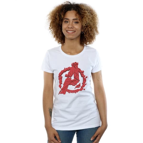 Marvel Womens/Ladies Avengers Endgame Shattered Logo Cotton T-Shirt