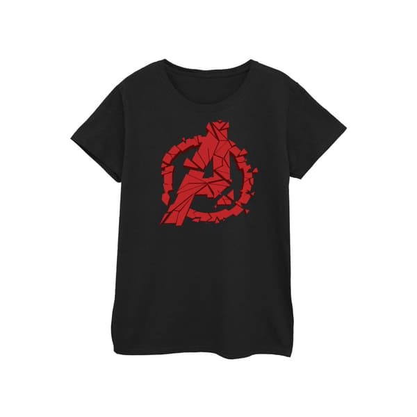 Marvel Womens/Ladies Avengers Endgame Shattered Logo Cotton T-Shirt