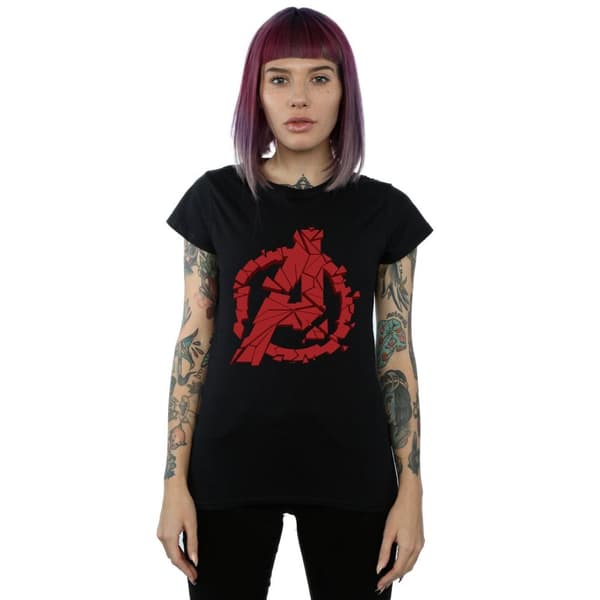 Marvel Womens/Ladies Avengers Endgame Shattered Logo Cotton T-Shirt