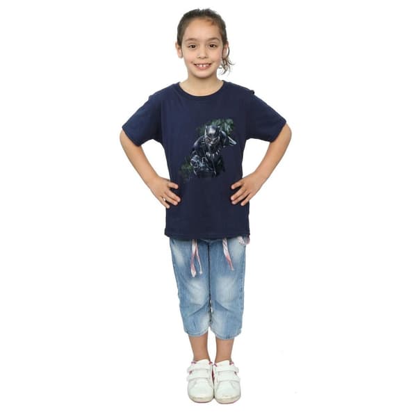 Marvel Girls Black Panther Wild Silhouette Cotton T-Shirt