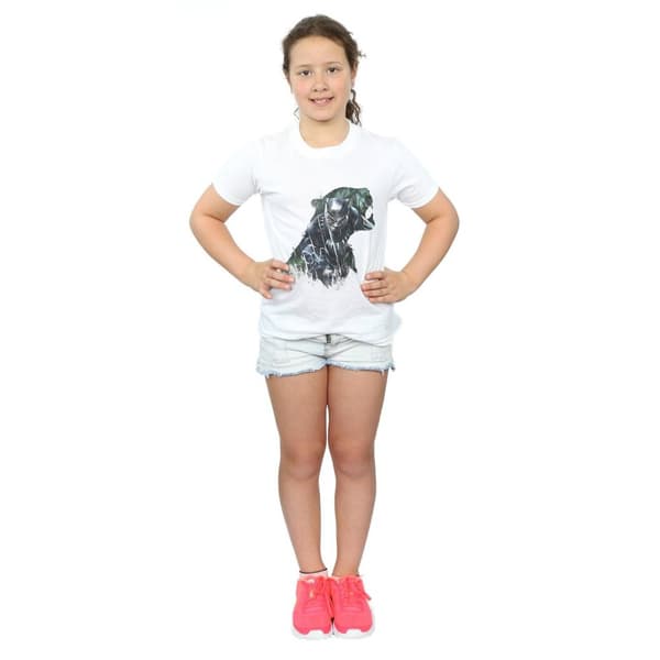 Marvel Girls Black Panther Wild Silhouette Cotton T-Shirt