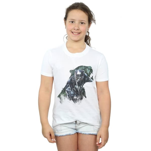 Marvel Girls Black Panther Wild Silhouette Cotton T-Shirt