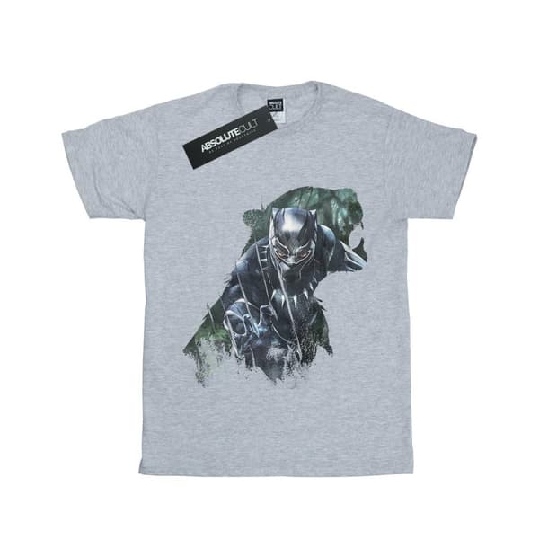 Marvel Girls Black Panther Wild Silhouette Cotton T-Shirt
