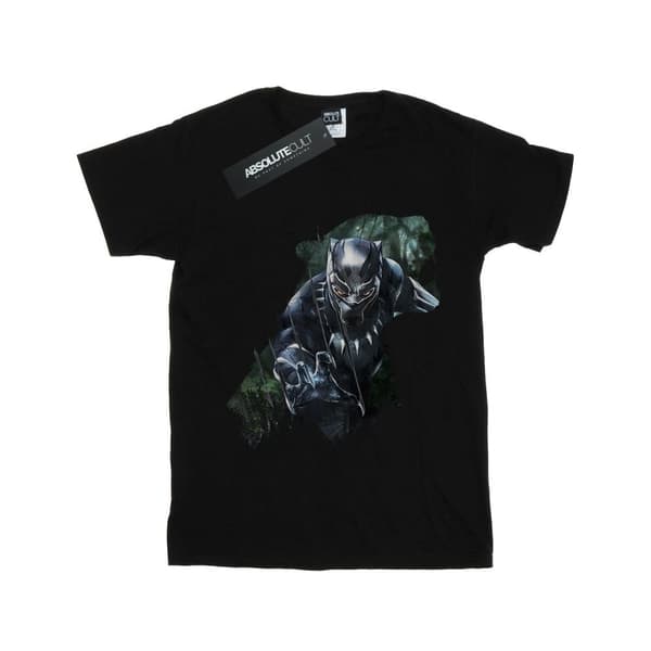 Marvel Girls Black Panther Wild Silhouette Cotton T-Shirt