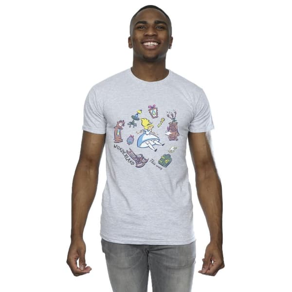 Disney Mens Alice In Wonderland Falling T-Shirt