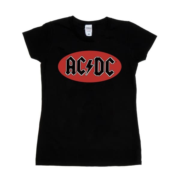 AC/DC T-shirt i bomull med röd cirkel-logotyp - dam/dam Black XS