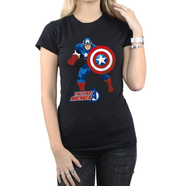 Marvel Womens/Ladies Captain America The First Avenger Cotton T-Shirt