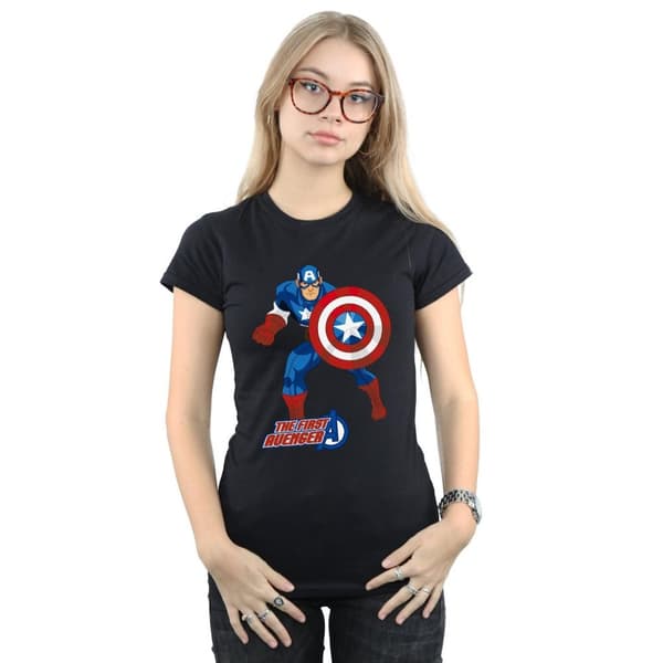 Marvel Womens/Ladies Captain America The First Avenger Cotton T-Shirt