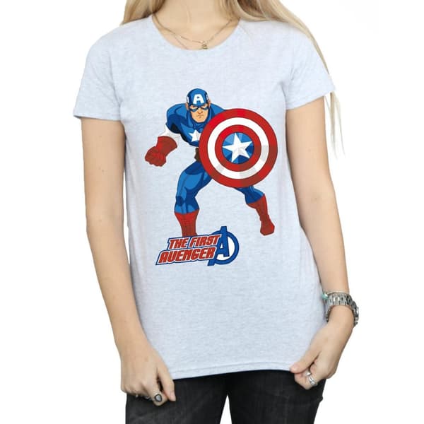 Marvel Womens/Ladies Captain America The First Avenger Cotton T-Shirt