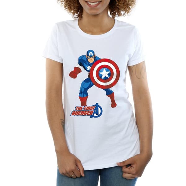 Marvel Womens/Ladies Captain America The First Avenger Cotton T-Shirt