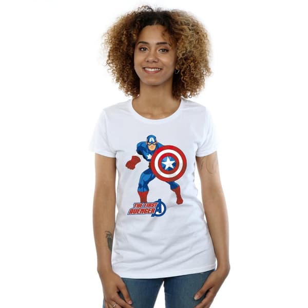 Marvel Womens/Ladies Captain America The First Avenger Cotton T-Shirt