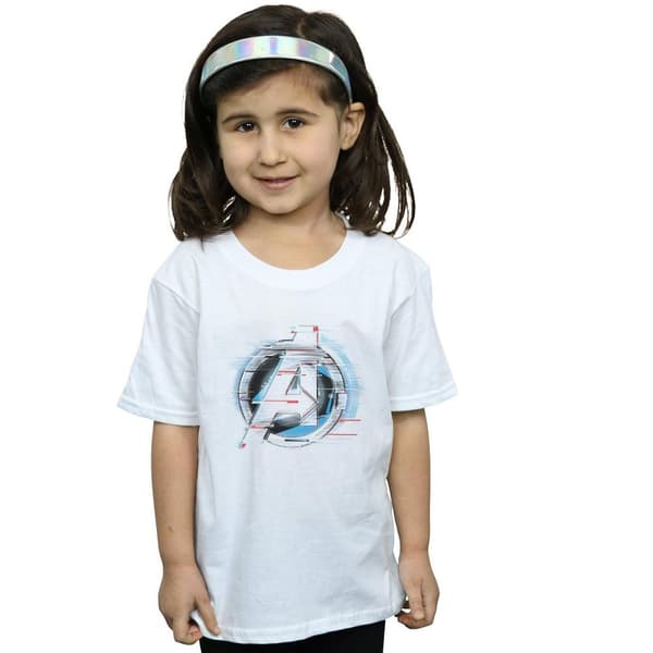 Marvel Girls Avengers Endgame Team Tech Logo Cotton T-Shirt