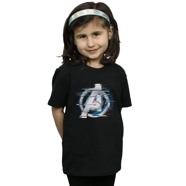 Marvel Girls Avengers Endgame Team Tech Logo Cotton T-Shirt