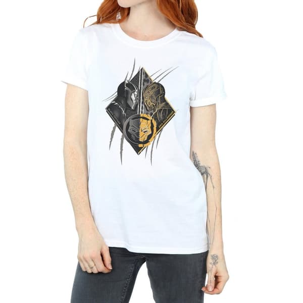 Marvel Womens/Ladies Black Panther Vs Killmonger Cotton Boyfriend T-Shirt