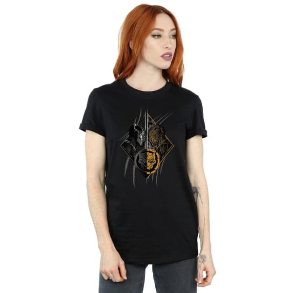 Marvel Womens/Ladies Black Panther Vs Killmonger Cotton Boyfriend T-Shirt
