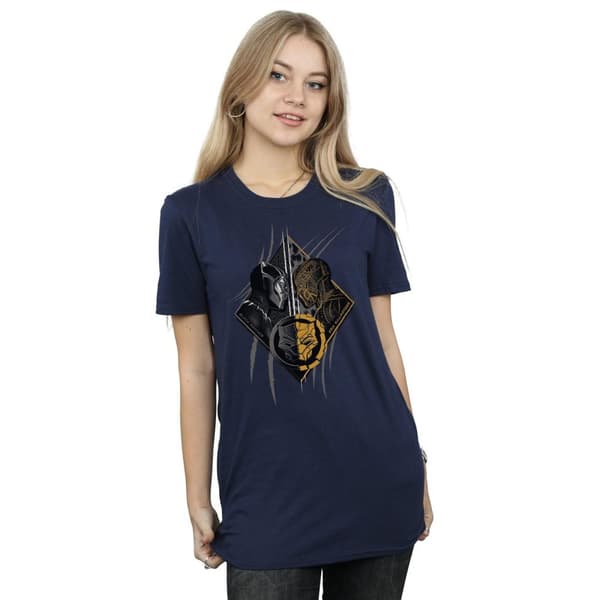 Marvel Womens/Ladies Black Panther Vs Killmonger Cotton Boyfriend T-Shirt