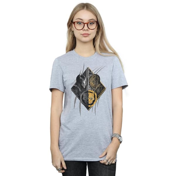 Marvel Womens/Ladies Black Panther Vs Killmonger Cotton Boyfriend T-Shirt