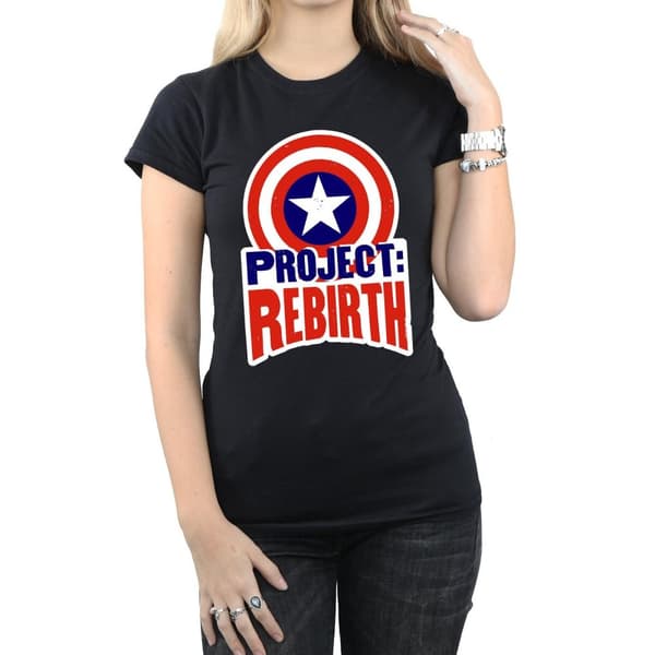 Marvel Womens/Ladies Captain America Project Rebirth Cotton T-Shirt