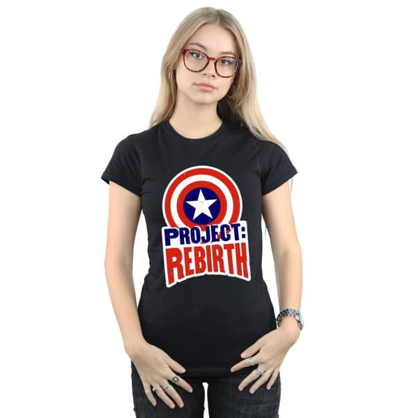 Marvel Womens/Ladies Captain America Project Rebirth Cotton T-Shirt