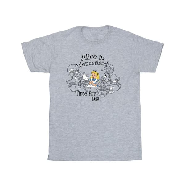 Disney Mens Alice In Wonderland Time For Tea T-Shirt