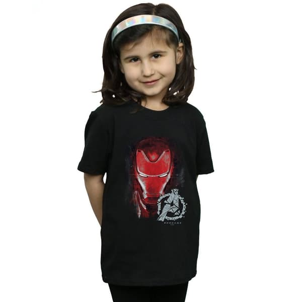 Marvel Girls Avengers Endgame Iron Man T-shirt i borstad bomull
