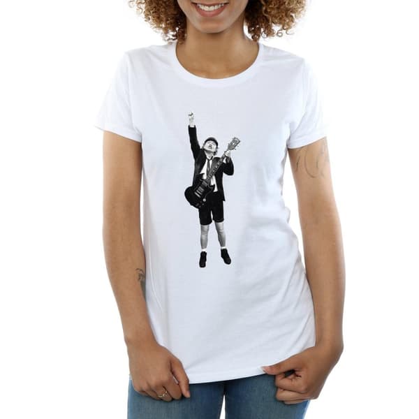 AC/DC Womens/Ladies Angus Young Cut Out Cotton T-Shirt